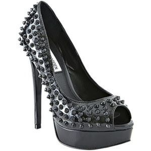 Spikey Studded Peep Toe Pumps